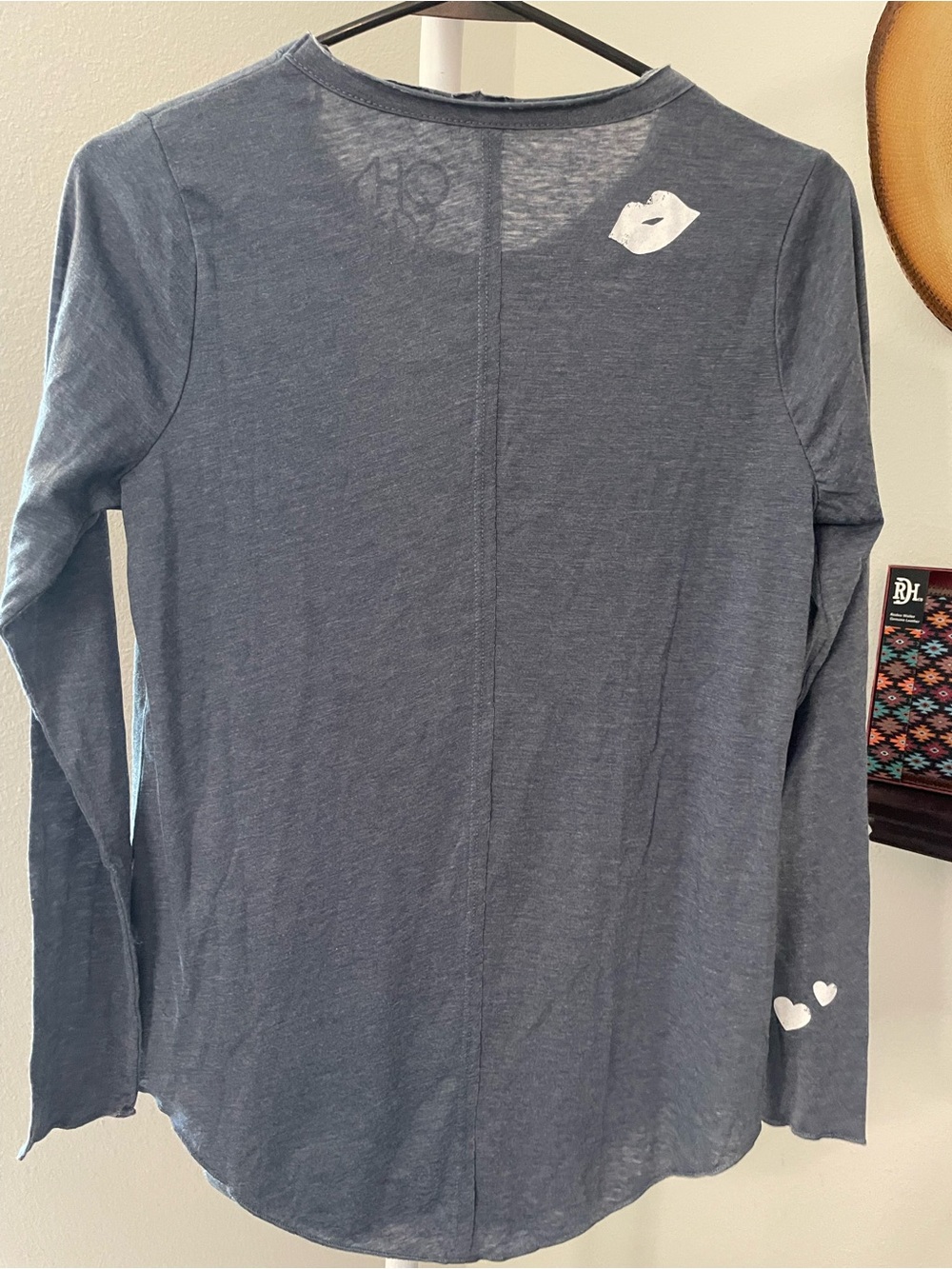 Chaser Slate Blue Long-Sleeve Graphic Tee with White Icons - Picture 5 of 6
